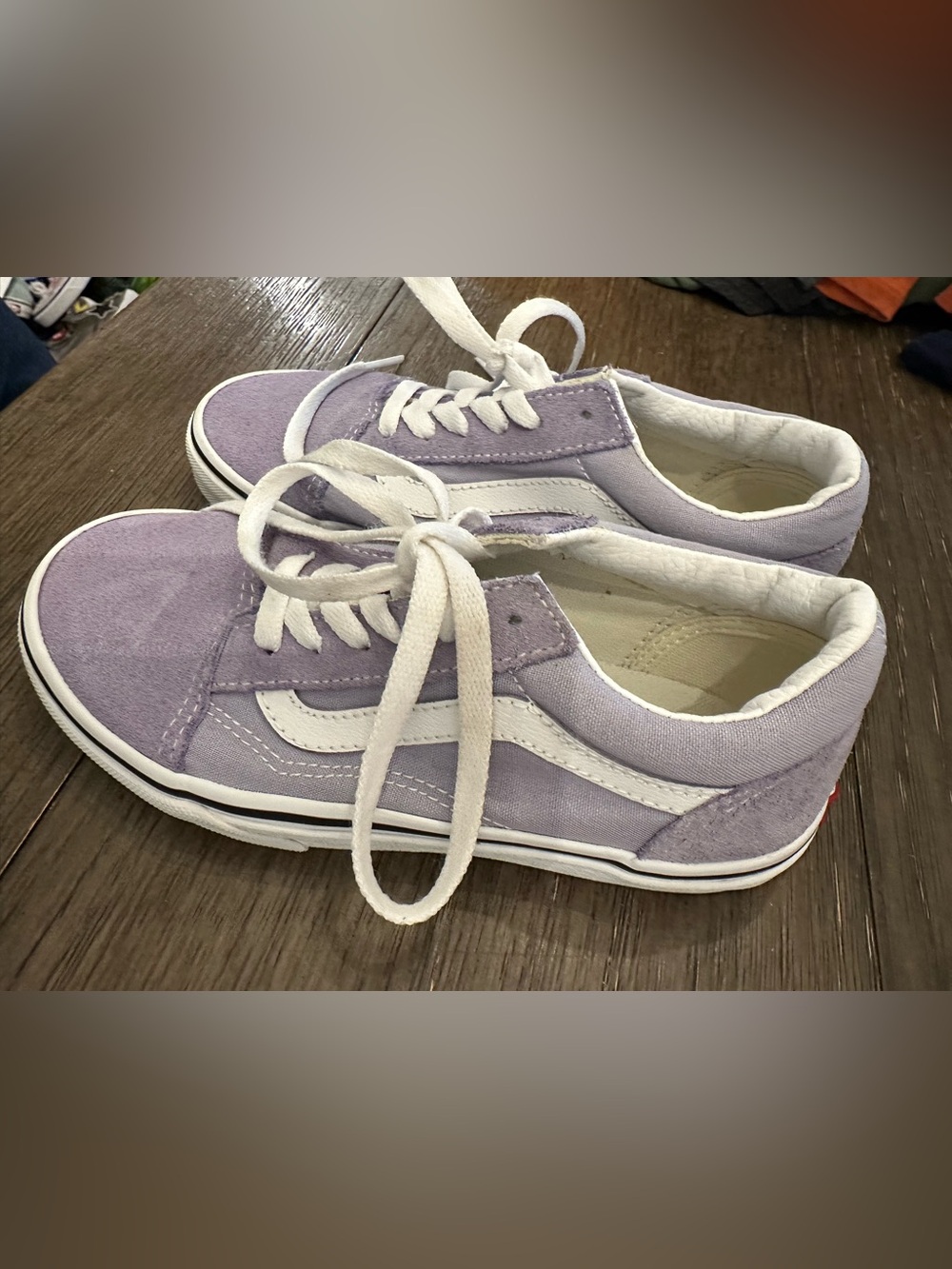 Vans Kids Lavender Low-Top Sneakers with White Stripe
